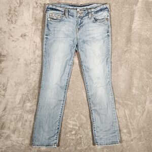 True Religion Boyfriend Jeans Womens 29 33X28 Blue Excellent W08B068Y9 Stretch